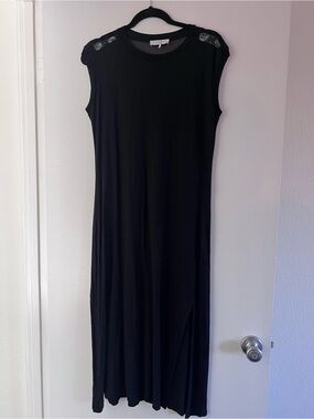 Sandro Paris - Black Lace-Inset Long Dress